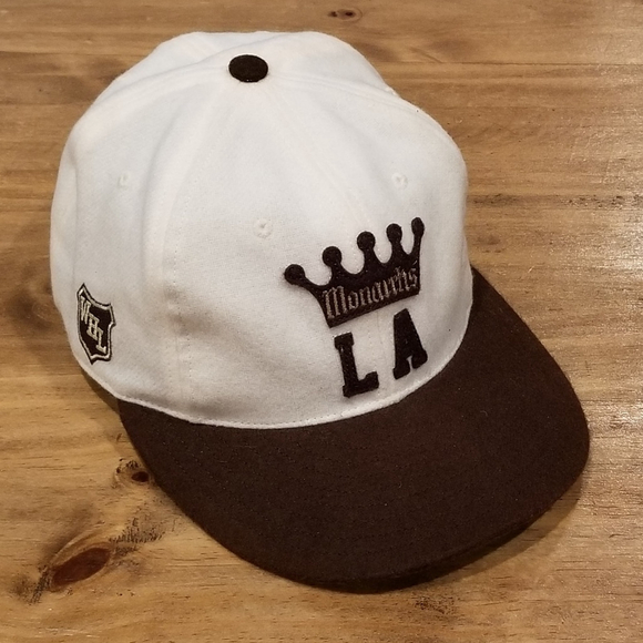 LA Monarchs Hat Size 7 3/8 Ebbets Field Flannels Wool MAde USA Hockey WHL White - Picture 5 of 9
